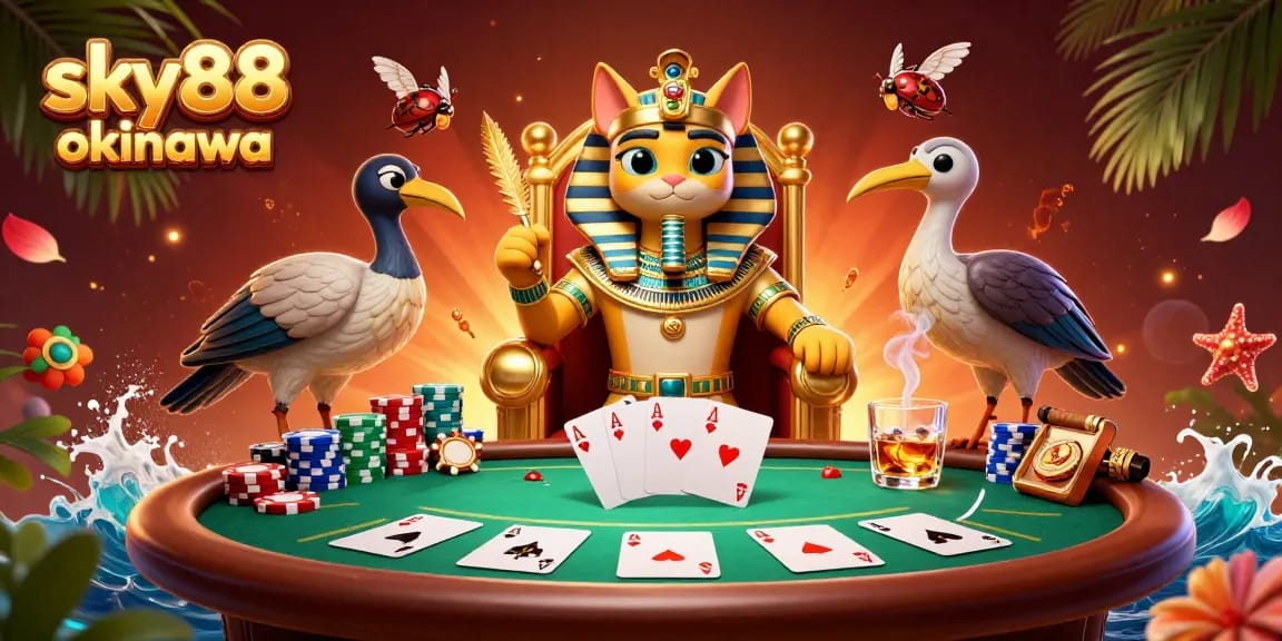 Experience the thrill of betting with sky88 okinawa's vibrant casino elements and engaging characters.