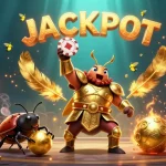 Experience Tải Sunwin with an exciting scene featuring a victorious beetle champion bursting with casino elements.